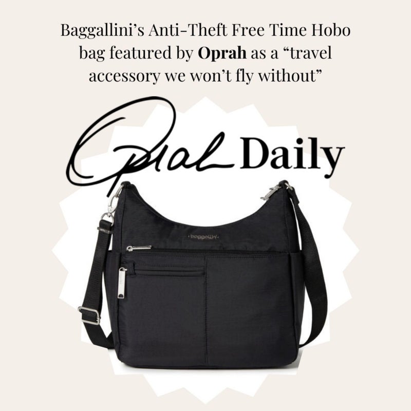Baggallini SecurtexÂ® Anti-theft Free Time Crossbody Bag Cross Body, Midnight Blossom, One Size US - Image 2